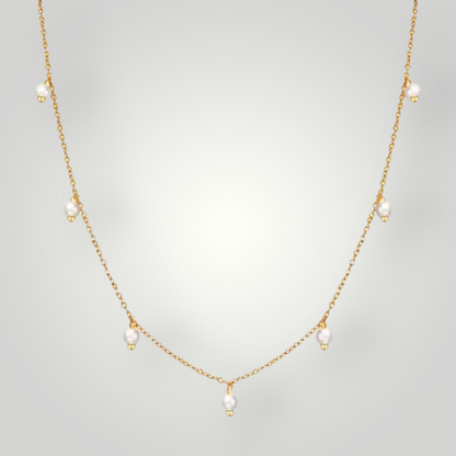 Ava Pearl Drop Necklace – 18k Gold Plated Stainless Steel, Waterproof