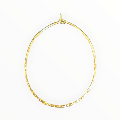 Large Hammered Gold Hoops – Stainless Steel Statement Earrings
