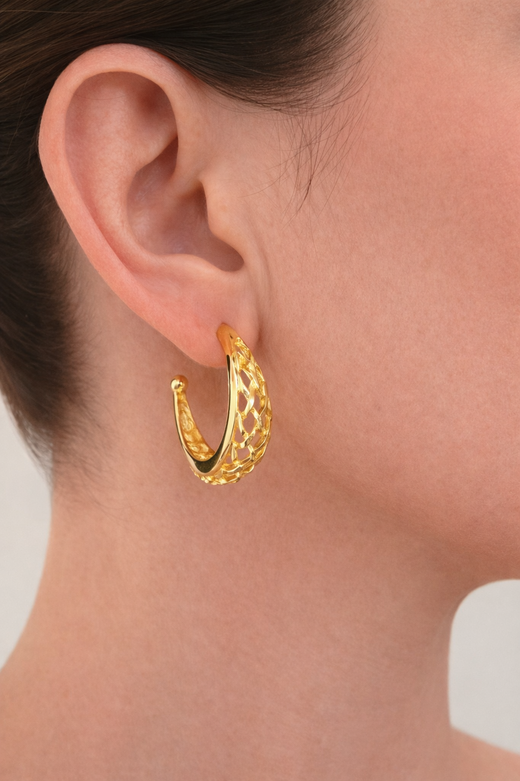 Vintage Chantilly Filigree Hoops