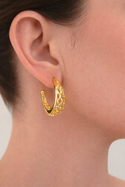 Vintage Chantilly Filigree Hoops