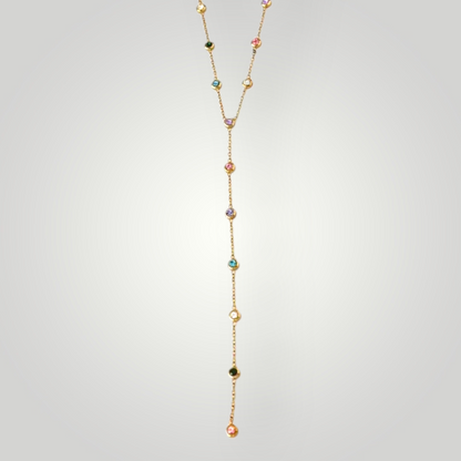 Capri Lariat Necklace - 18ct Gold Plated Stainless Steel
