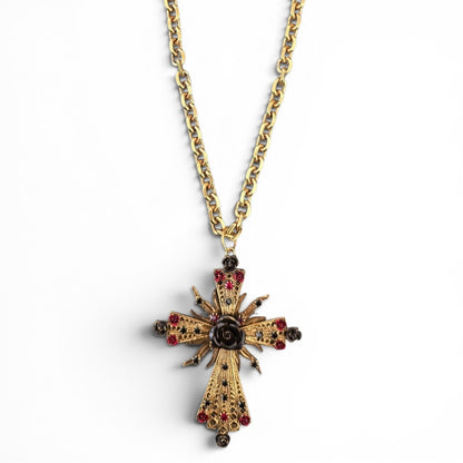 Sacred Rose Cross Necklace