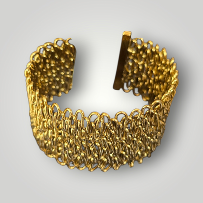 Statement Gold Cuff Bracelet – Stainless Steel Matte Finish Wide Cuff
