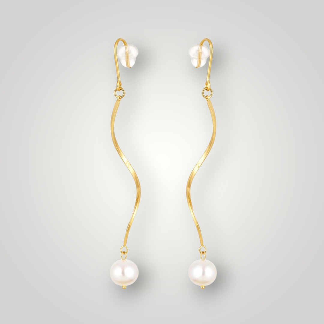 Freshwater Pearl Drop Earrings Stainless Steel