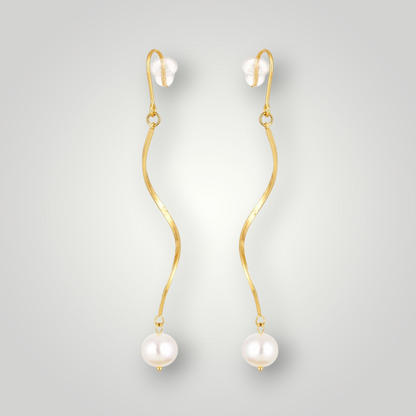 Freshwater Pearl Drop Earrings Stainless Steel