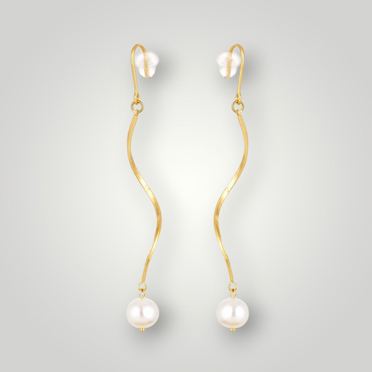 Freshwater Pearl Drop Earrings Stainless Steel