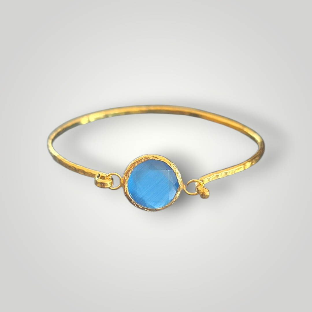 Siena Blue Chalcedony 18k Gold Plated Bracelet