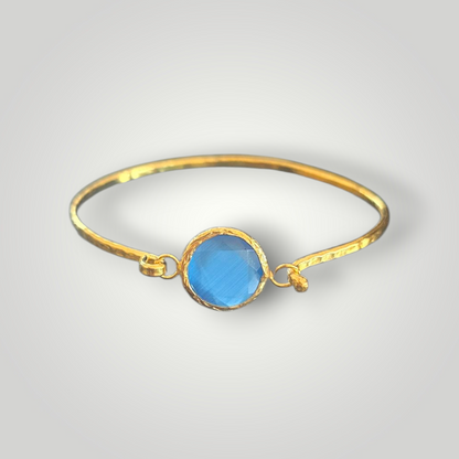 Siena Blue Chalcedony 18k Gold Plated Bracelet
