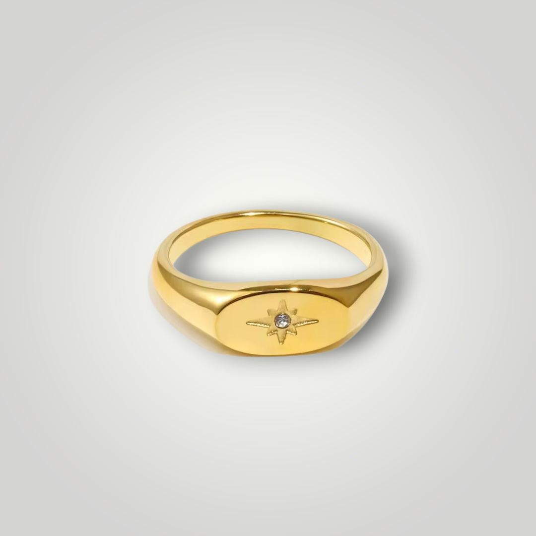 North Star Ring - 18ct Gold Plated Stainless Steel