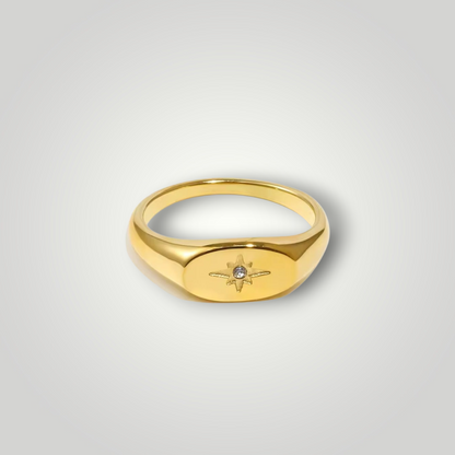North Star Ring - 18ct Gold Plated Stainless Steel