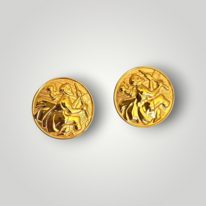 Medallion earrings - 18ct Gold Plated Stainless Steel