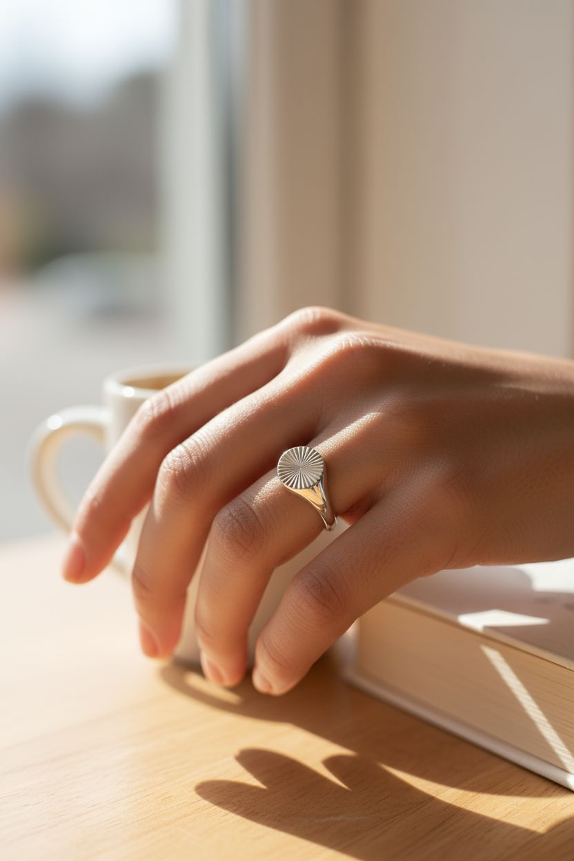 Luxe Pinky Signet Ring -  Stainless Steel, PVD Coated