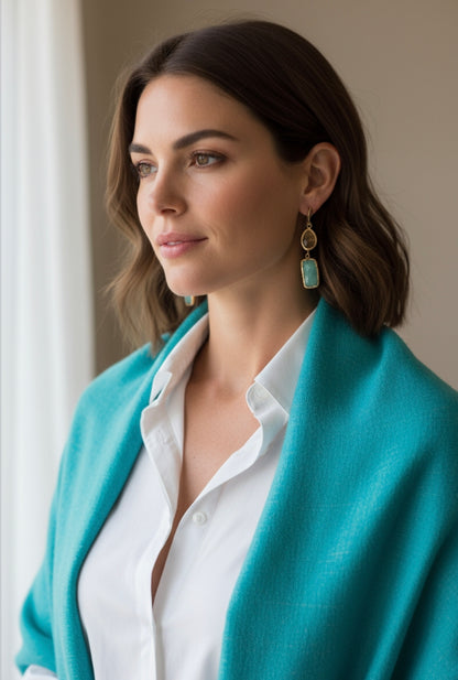 Talia Amazonite 18ct Gold Plated Earrings