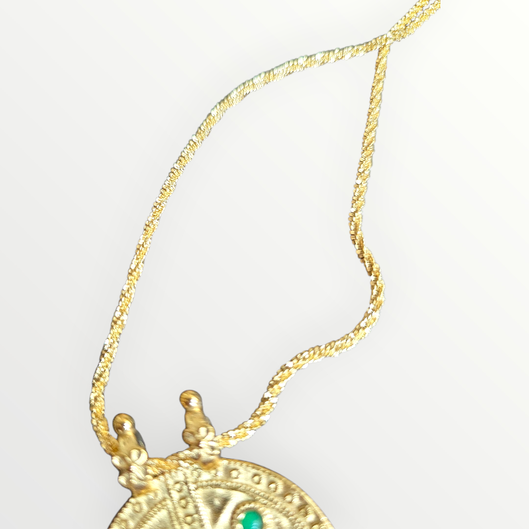 Reversible Gold Medallion Necklace – Stainless Steel Gold Plated Pendant