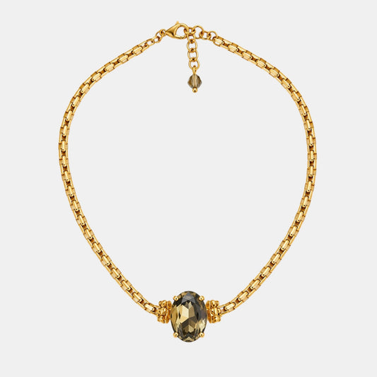 Olive Green Crystal Statement Necklace