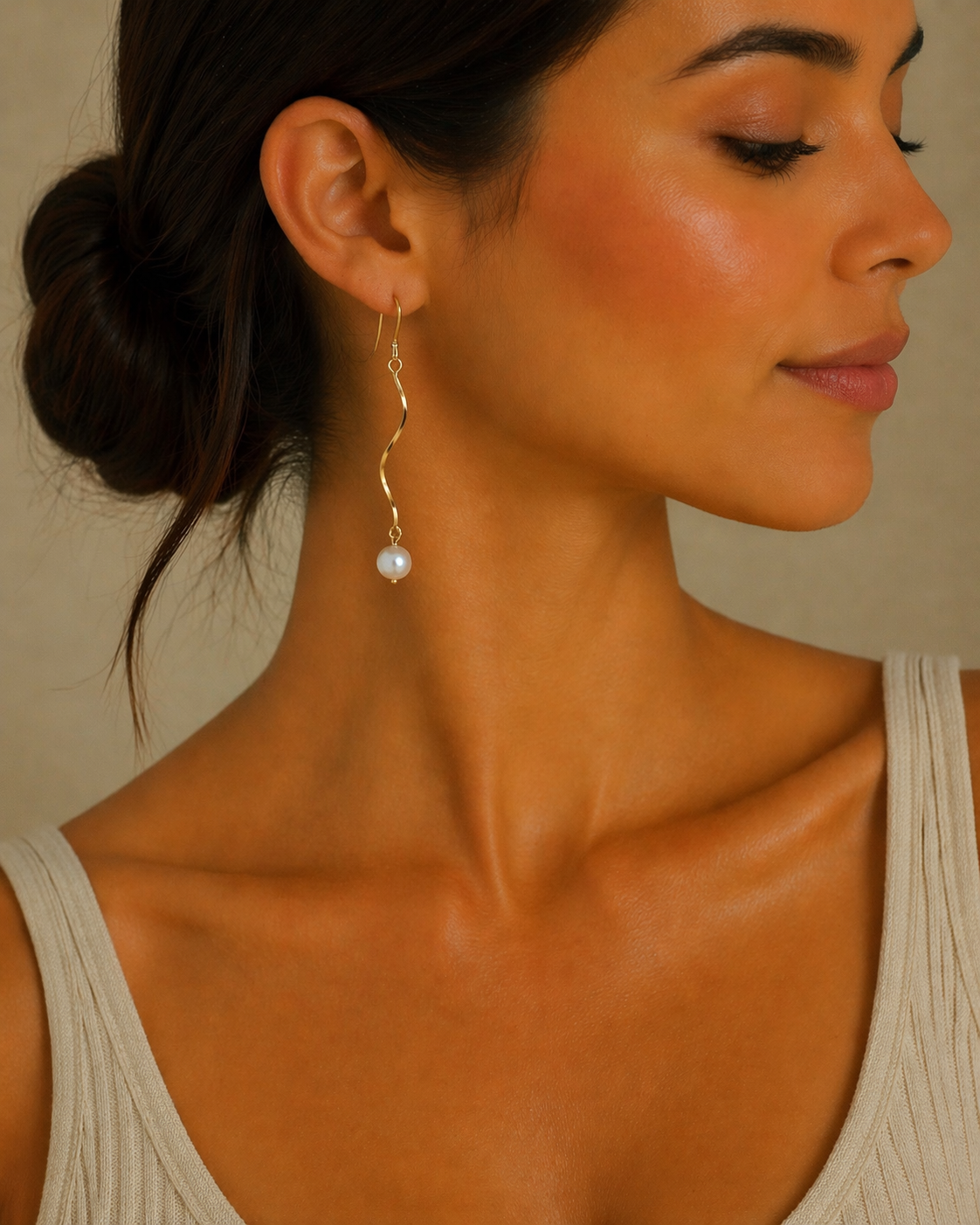 Freshwater Pearl Drop Earrings Stainless Steel