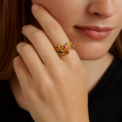 Prism Gemstone Ring – 18ct Gold Plated