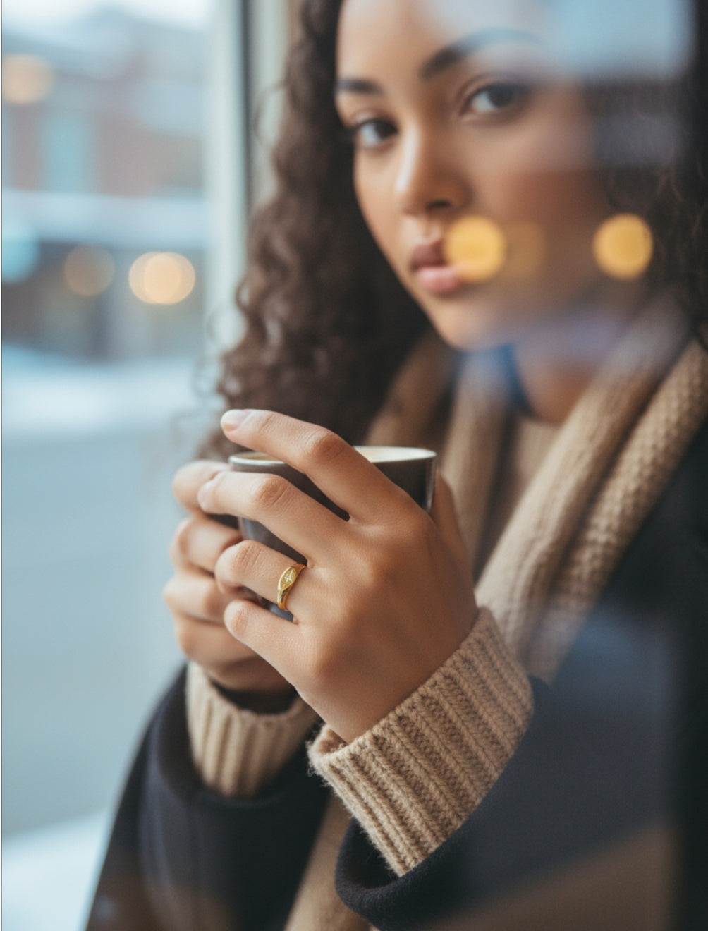 North Star Ring - 18ct Gold Plated Stainless Steel