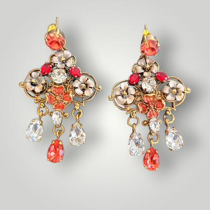 Floral Swarovski Chandelier Earrings – Sacred Heart Collection