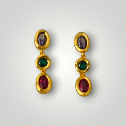 Isadora Colour Gem Drops - 18ct Gold Plated