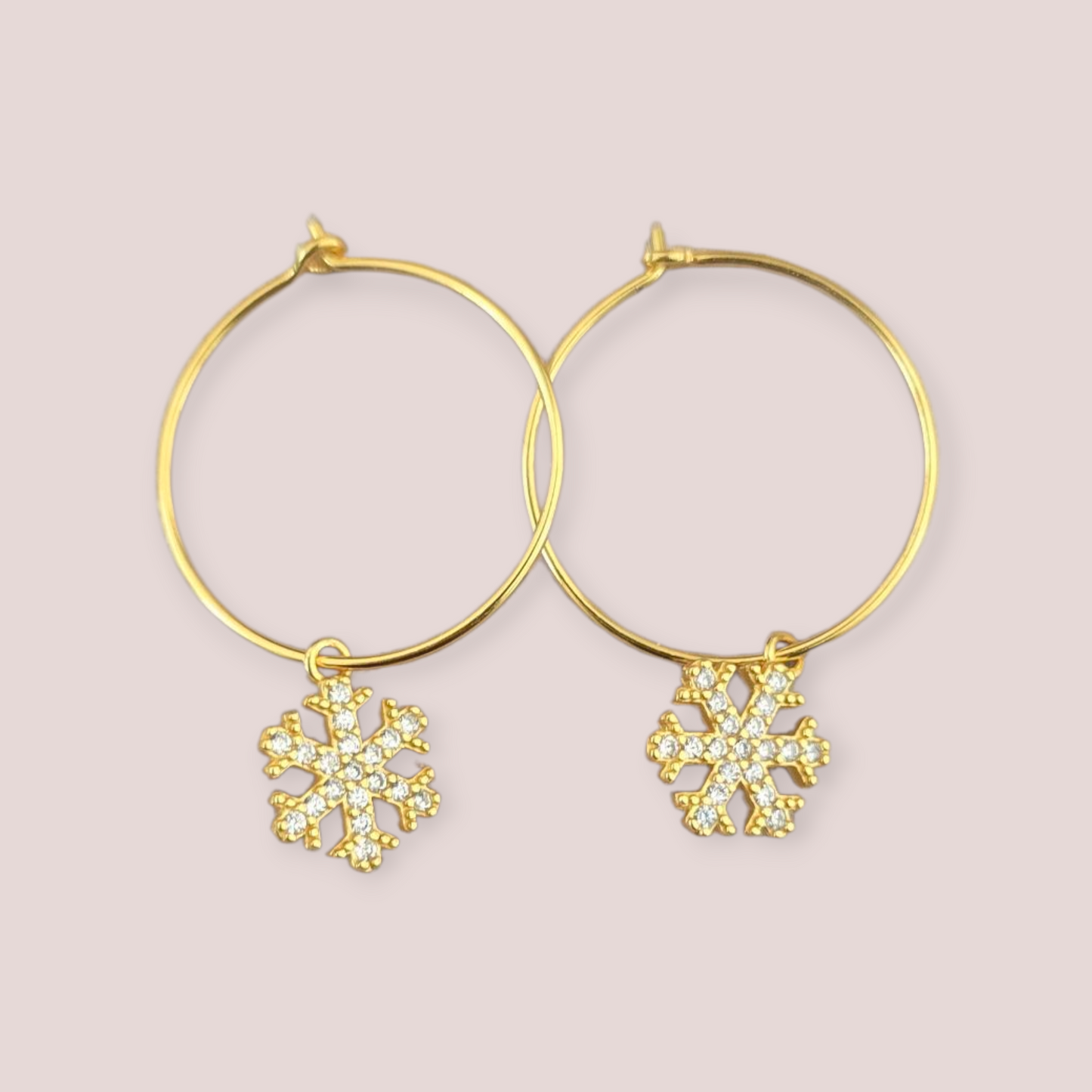 Frosted Sparkle Hoop Earrings 18ct plated on Sterling Silver