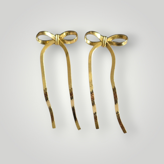 Bow Tie Drop Earrings Sterling silver with 18ct gold plating