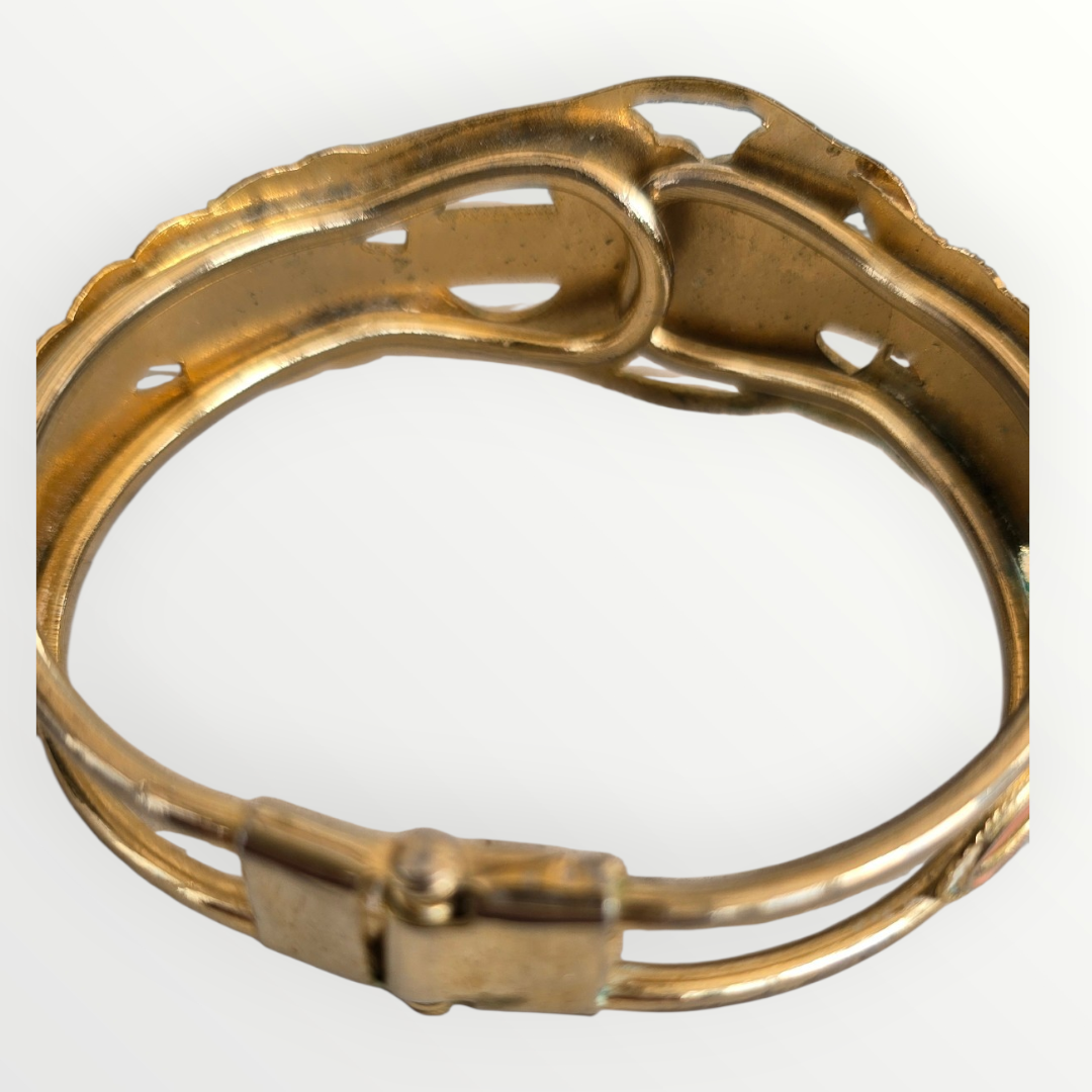 Vintage Cloisonné Enamel Floral Bracelet