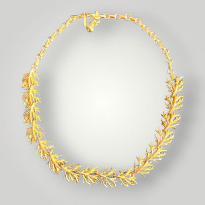Vintage CoroCraft Laurel Leaf Collar Necklace