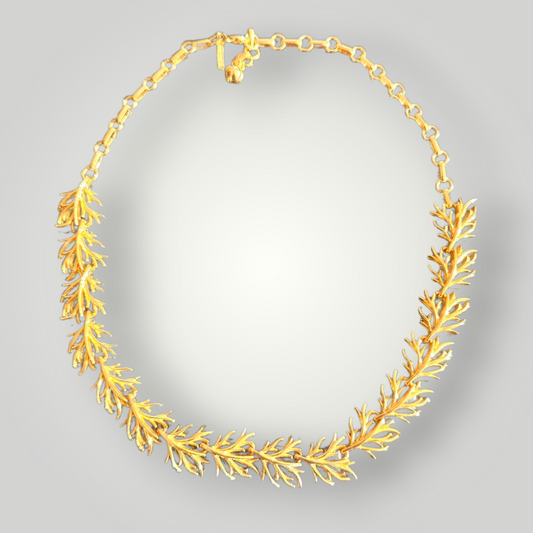 Vintage CoroCraft Laurel Leaf Collar Necklace