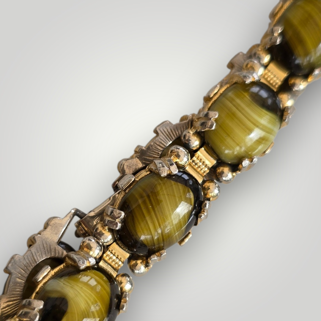 Serena - Vintage Green Banded Agate Bracelet