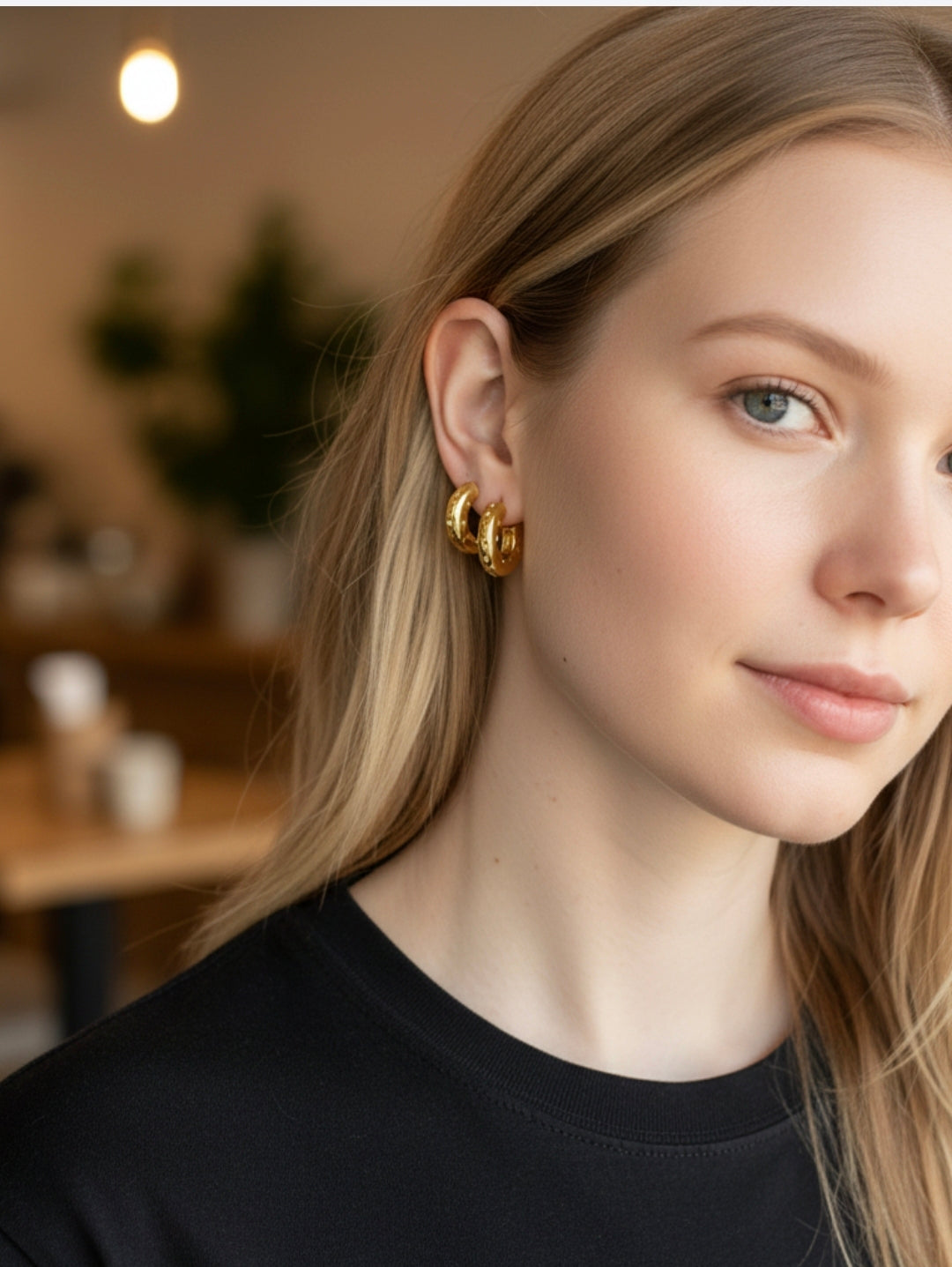 Luna Stella Sterling Silver Hoops - 18ct Gold Plated