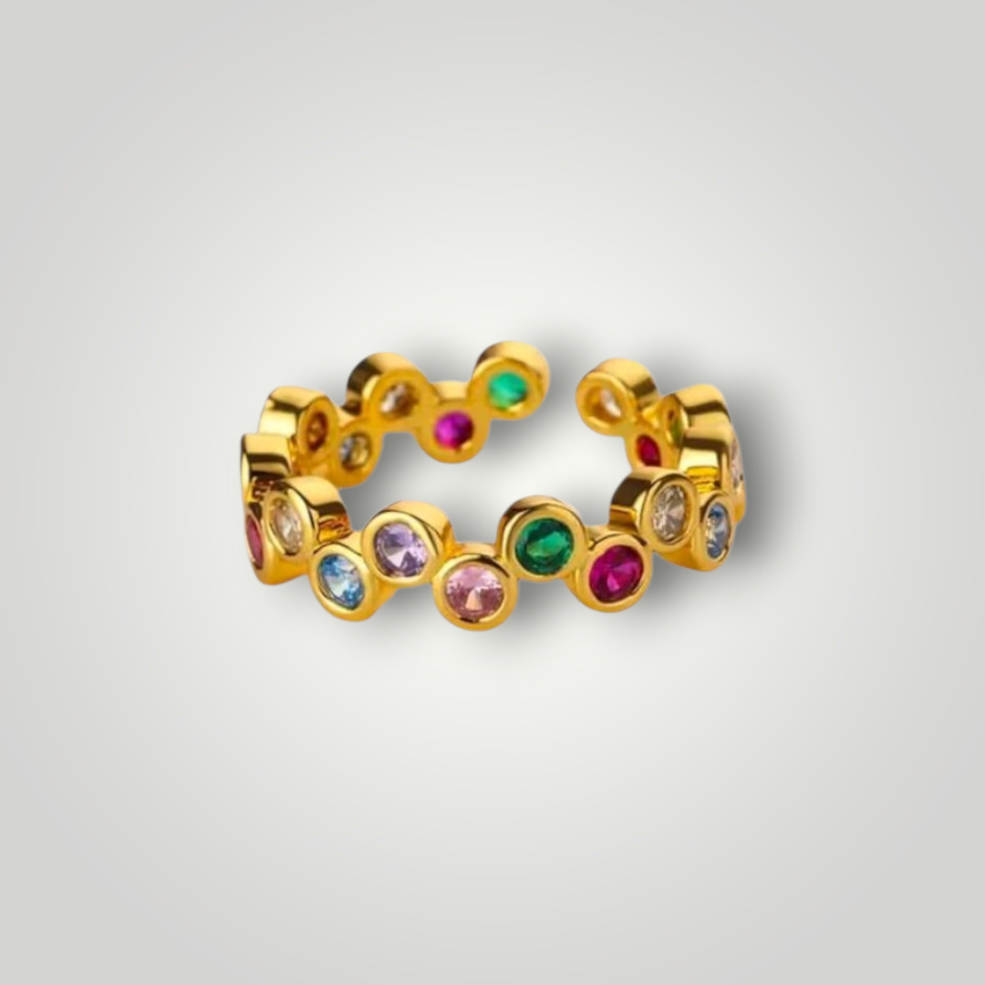 Viva Multicolour Ring – 18k Gold Plated Stainless Steel, Waterproof