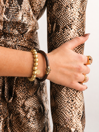 Matte 18K Gold-Plated Beaded Bracelet