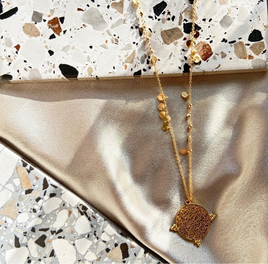 Paxos Short Gold Plated Necklace 22ct