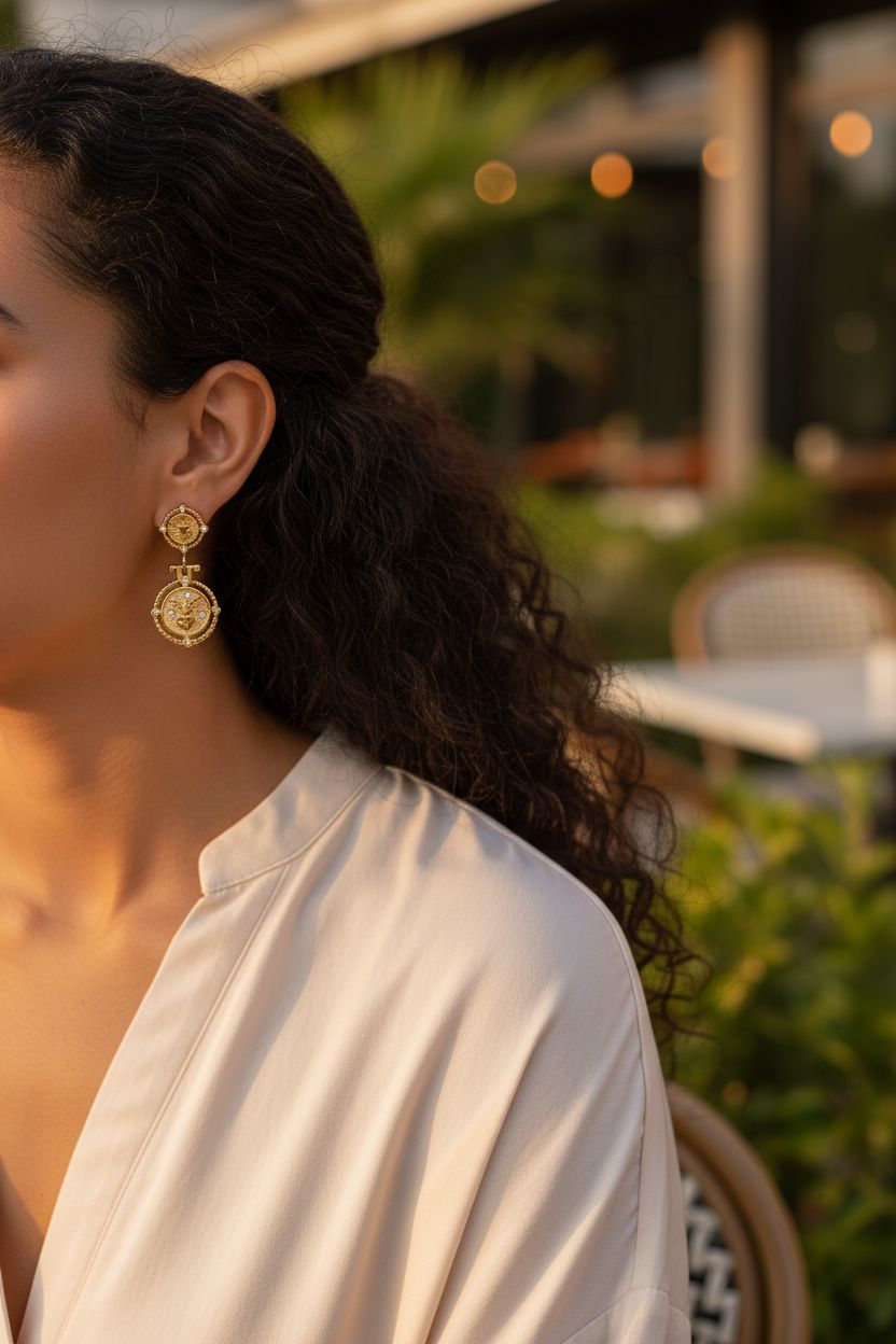 Cherub earrings - 18ct Gold Plated Stainless Steel