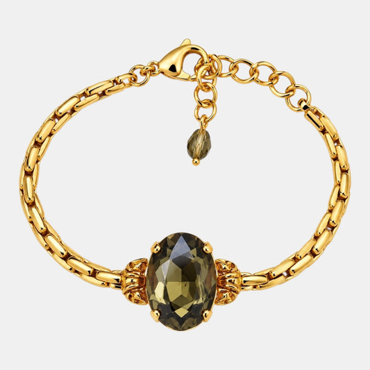 Olive Crystal 24ct Gold-Plated Bracelet