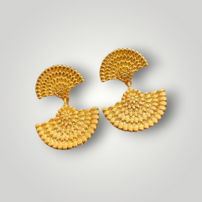 Golden Bloom Fan Earrings