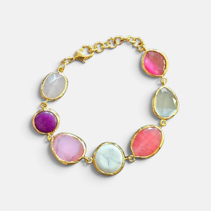 Capri Gemstone Bracelet - Fuchsia Mix