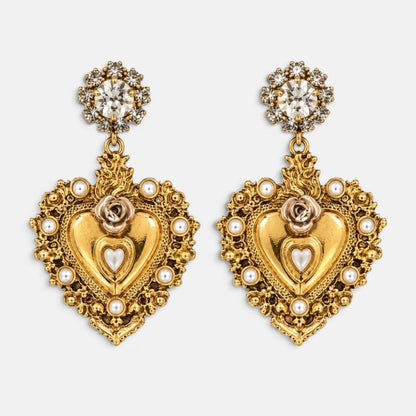 Sacred Heart Pearl Earrings
