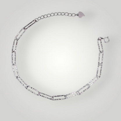 Astra Sparkling Paperclip Bracelet - 925 Sterling silver