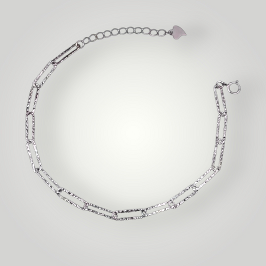 Astra Sparkling Paperclip Bracelet - 925 Sterling silver