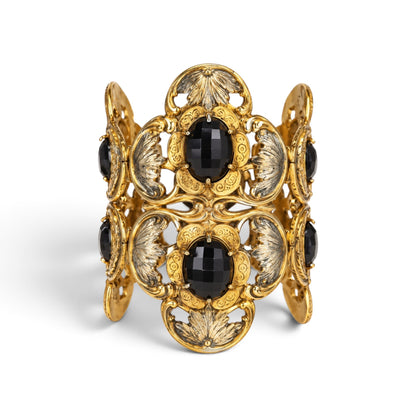 Heritage Baroque Black Crystal Statement Cuff