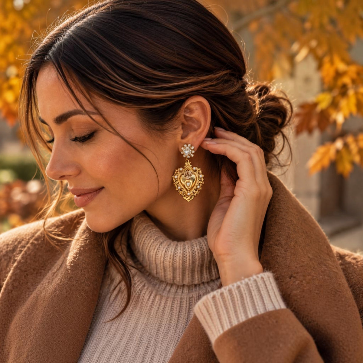 Sacred Heart Pearl Earrings