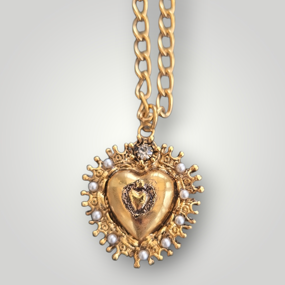Pearl Halo Sacred Heart Necklace – Sacred Heart Collection