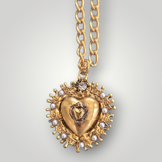 Pearl Halo Sacred Heart Necklace – Sacred Heart Collection
