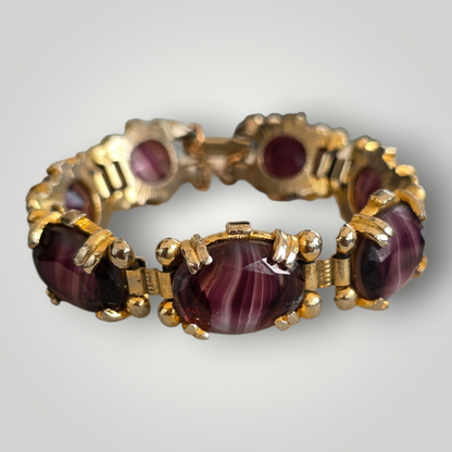 Valentina - Vintage Purple Banded Agate Bracelet