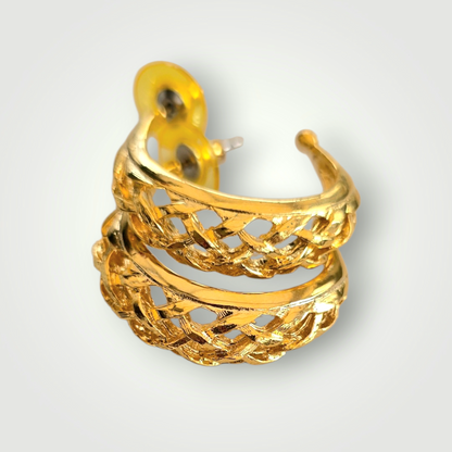 Vintage Chantilly Filigree Hoops