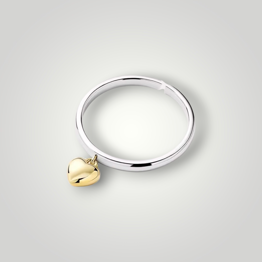 Sterling Silver Adjustable Heart Charm Ring