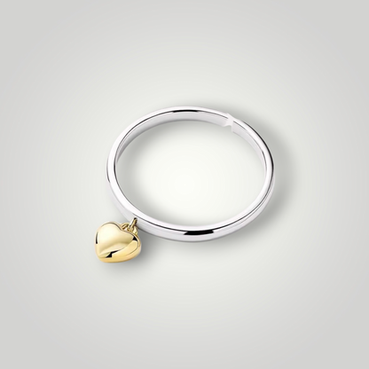 Sterling Silver Adjustable Heart Charm Ring
