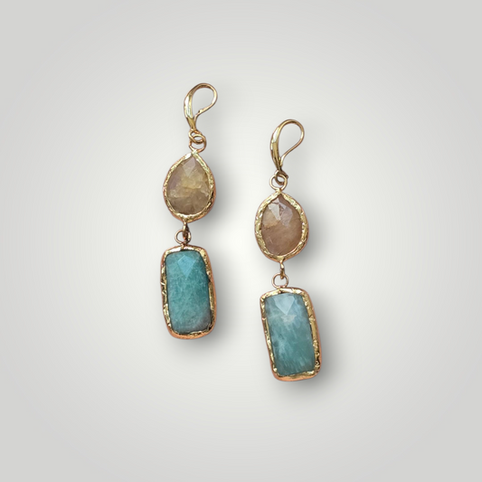 Talia Amazonite 18ct Gold Plated Earrings